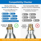 60L CO2 Canister Cylinders - Compatible w/Sodastream BLUE Screw-In Only, Ninja Thirsti, Philips, and More - Threaded Style Soda Streaming Machine CO2 Tanks Gas Refill, | 14.5 oz, Set of 4