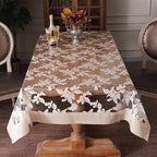 Waterproof Clear Table Cover Protector Vinyl Rectangle Table Cloth Oil Spill Proof Wipe Clean Plastic Tablecloths for Dining Tables (Scroll Grass, 60 x 120 Inches)