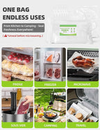 Vacuum Sealer Bags, Reusable Vacuum Zipper Bag, BPA Free Heavy Duty Vacuum Storage Bag for Food 15 Bags (15 Small Bags (8.27x 8.66 in))