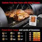 ThermoPro TP25 650FT Wireless Meat Thermometer with 4 Probes, Bluetooth Meat Thermometer for Cooking, BBQ Oven Food Smoker Thermometer Rechargeable