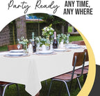 Party Solids 66% Thicker Premium Plastic Table Cloth Rectangle Table Cover 0.5 Mil 6 Pack White Table Cloth 54 Inch x 108 Inch Disposable Tablecloth Won't Tear Easily Like Cheap Thin Brands