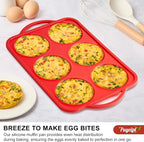 4 Inch Silicone Egg Mold for Breakfast Sandwiches with Metal Frame, Jumbo Size Muffin Top Pan, Silicone Egg Bite Baking Tray, BPA Free & Non-Stick