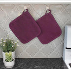 RITZ Terry Potholder & Hot Pad: Unparalleled Heat Resistant, Durable 100% Cotton – Ergonomically Designed for Optimal Grip – Easy-Care Machine Washable – 4-Pack, Beet