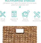Best Choice Products 12x12in Pack of 5 Cube Storage Baskets, Water Hyacinth Multipurpose Collapsible Organizers, Handwoven Laundry Totes for Laundry, Living Room, Kids Room & Nursery - Chestnut