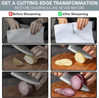 ORIGINAL ADJUSTABLE ROLLING KNIFE SHARPENER KIT: Adjustable Height, 30 Angle Options, 5 Removeable Whetstone Plates, Leather Strop with Travel Case - Kitchen Knife Sharpener