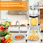 WICHEMI Commercial Vegetable & Fruit Chopper - Stainless Steel Dicer, Cutter for Onions, Potatoes, Peppers & Mushrooms (1/4")