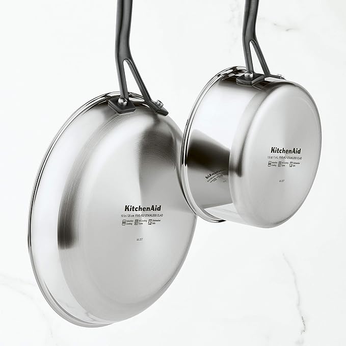 KitchenAid 5-Ply Clad Polished Stainless Steel Fry Pan/Skillet, 12.25 Inch