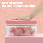 Satax Silicone & Plastic Ice Cube Trays with Lids and Bin - Durable, BPA-Free, Easy Release, Perfect for Cocktails, Coffee & More (1, pink)