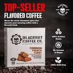 Blackout Coffee Cinnamon French Toast Flavored Coffee Pods – Single Serve Coffee Pods, Smooth Taste, Indulgent Flavor – Freshly Roasted 18 Count, American Made
