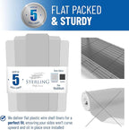 Shelf Liners for Wire Shelf System: Set of 5 in Clear: 18 x 60 inch: Plastic Wire Shelving Shelf Mats