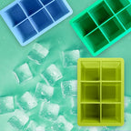 Silicone Ice Cube Trays 3 Pack - Large Size Silicone Ice Cube Molds with Leak Proof Removable Lid Square Ice Cube Tray And BPA Free for Cocktail,Whiskey, Stackable Flexible Ice