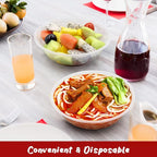 POPMISOLER 150 Pcs Stackable Meal Prep Bowl Containers, Food Takeout Bowls Reusable,Black Disposable Meal Prep Bowls With Lids. (24oz-transparent)