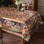 Clear Table Cover Protector Vinyl PVC Rectangle Table Cloth Oil Spill Proof Plastic Tablecloths for Dining Tables Parties Holidays (Floral Fruit, 60 x 104 Inches)