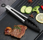 Kitchen Tongs for Cooking Locking Silicone Stainless Steel Buffet Serving Tongs, 7,9 and 12 Inch Silicone Spatula Non-stick,Heat Resistant 4 Pack
