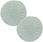 Trivets for Hot Dishes, Pots and Pans, 8 Inches Hot Pads 5 Pcs, Pot Holders for Kitchen, Heat Resistant Mat Protect Counter, Coasters Set Home Essentials Farmhouse Decor (Green)