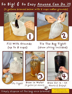 Cold Brew Coffee Filters -Single Use Filter Sock Packs, Disposable, Biodegradable Fine Mesh Brewing Bags for Concentrate, French/Cold Press Kit, Tea in Mason Jar or (30 Pack - Commercial Size)