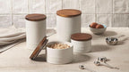 Le Creuset Signature Salt Cellar and Storage Canister with Wood Lid, 16 oz., White