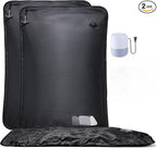 Essential Vacuum Bags for Travel Luggage with Electric Pump, Reusable Compression Bags for Checked Suitcases, Vacuum Seal Spacesaver for Cloth Packing(2Large+Pump)