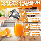 Aluminum Alloy Fresh Fruit Juice Extractor - Hand Juicer Squeezer, Non-Slip Ergonomic Grip, Easy to Use & Clean, 8.7" Length with 0.6L Capacity - Efficient Extraction of Citrus, and Other Fruits