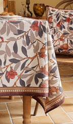 patdrea Designer Linen Extra Long Rectangle Tablecloth,Framhouse Vintage Pomegranates Leaves Pattern Tablecloths,Table Cover Decor for Kitchen Dining Christmas,Thanksgiving,63"x110"-Tehran a