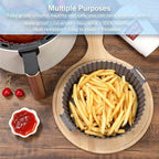Air Fryer Silicone Liners, Pot 4 Pcs Reusable Non-Stick Air Fryer Basket Bowl Fit 3-5QT Air fryer Baking Replacement of Flammable Parchment Paper(Round, 6.5 Inch)