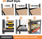 HOMEDANT 28"W x 12.3"D x 59.5"H 5-tier Boltless Metal Shelving Unit Adjustable Garage Storage Utility Rack Heavy Duty Shelves Organization Multipurpose Shelf Warehouse Kitchen Living Room pantry 1Pack