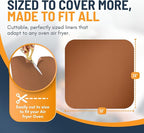 Toaster Oven Liners for Bottom of Oven (2 Pack) Reusable Non-Stick Heat Resistant Toaster Liners, Compatible with Ninja, Cuisinart, Emeril Lagasse & More, Toaster Mat, 12"x12" (Copper)