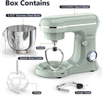 Electric Stand Mixer,10 Speeds Tilt-Head Food Mixer, 3-IN-1 Kitchen Mixer for Daily Cooks with 6 QT Bowl,Dough Hook, Beater, Whisk (Morandi Green)