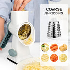 Kaishun Cheese Grater Rotary Cheese Grater Vegetable Chopper Sredder Madonline Stainless Steel with Vacuum Suction Base Multi Functional Kitchen Tool Perfect for Easy Shredding (WhiteCyan)