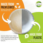Raj Disposable Palm Leaf Bulk Bowls (200 Count, 4" Bowls) Strong Bowl Like Bamboo Party Bowl - Decorative Compostable Tableware for Lunch, Dinner, Birthday, Outdoor, BBQ, Picnic, Parties