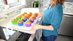 | Professional Jumbo Silicone Baking Cups | Premium 12 Piece Set | Reusable Cupcake Muffin Pans | BPA Free