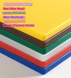 CURTA 6-Piece NSF 24" x 18" x 1/2" Multi-Colored Flexible Cutting Board Kit with Stainless steel Storage Rack, Color Coded Plastic Chopping Board with Anti Slip Surface Dishwasher Safe