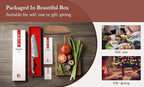 HEZHEN Santoku Knife with Wooden Sheath,7.3 Inches, 67 Layers Damascus Steel Kitchen Knife for Professional Chefs and Family, Micarta Handle,Gift Ready