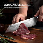 PAUDIN Chef Knife, Sharp High Carbon Stainless Steel Kitchen Knife with Sheath, 8 Inch Professional Santoku knives with Ergonomic Pakkawood Handle, Japanese Chopping Knifes Premium Gift Box