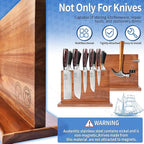 XYJ Magnetic Knife Block Holder Rack Acacia Wood Magnetic Stands with Strong Enhanced Magnets Multifunctional Knife Holder Kitchen Storage Organizer Tool Accessories