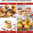 2 Packs 6 Cups Silicone Muffin Pan with Metal Reinforced Frame Jumbo Size Cupcake Pan Tray Egg Bites Silicone Circle Cookie Molds Muffin Tin Tart Pans Large Big Baking Sheet Set for Breakfast