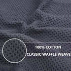 Homaxy 100% Cotton Oversized Waffle Weave Kitchen Dish Towels, Ultra Soft Absorbent Quick Drying Cleaning Towel, 20 x 28 Inches, 8-Pack, Dark Grey