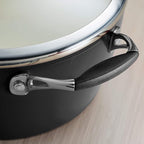 Tramontina Gourmet Ceramica Deluxe Aluminum Deep Skillet with Lid, Non Stick Frying Pan with Ceramic Interior, 11-inch, Metallic Black, Made in Italy