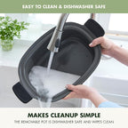 GreenPan Elite 14-in-1 Nonstick 6QT Electric Slow Cooker, PFAS-Free Ceramic Multi-Cooker, In-Pot Browning, Dishwasher Safe Lid & Removable Crock, Stainless Steel Steamer, Silicone Handles, Sage Green
