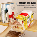 8 Pack Large Clear Plastic Storage Bins, Refrigerator Cabinet Organizers with Handles for Pantry Organization and storage, Perfect for Home Organization, Kitchen, Laundry, Office& Garage