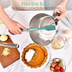 14in Extra Large Silicone Spatula: U-Taste 600ºF Heat Resistant Flexible Silicon Mixing Stirring Cooking Scraping Baking Bowl Scraper Seamless Spreader for Kitchen Nonstick Cookware (Aqua Sky)