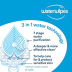 WaterWipes Sensitive+ Newborn & Baby Wipes, 3-In-1 Cleans, Cares, Protects, 99.9% Water, Unscented & Hypoallergenic, 60 Count