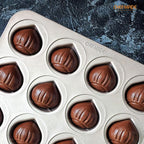 CHEFMADE Muffin Cake pan, 12-Cavity Non-Stick Chestnut-Shaped Bakeware for Oven Baking (Champagne Gold)