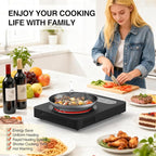 Electric Cooktop 1800W: Single Burner Portable Electric Stove 110V with LED Touch Screen 10 Power Levels, Hot Plate with Child Safety Lock, Timer and Overheat protection, Compatible with All Cookware
