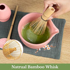 Matcha Whisk Set, Traditional Matcha Kit Includes Matcha Bowl, Bamboo Whisk with Holder, Scoop, Scoop Rest, Sifter, and Tea Cloth – 7 Piece Matcha Gift Set for Tea Enthusiasts