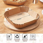 150 Pack 10 Inch Air Fryer Liners, Parchment Paper Sheets for Air Fryer Basket, Non-Stick, Disposable, Unbleached, Heat Resistant, Fits 5-8 QT Air Fryers, Oil-Free & Healthy Cooking
