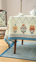 ISAENNE Designer Linen Floral Square Tablecloth,Light Green Farmhouse Durable Table Cloth,Fall Washable Decor Tablecloths for Dining Kitchen Thanksgiving Christmas,67"*67"-Floralsea B
