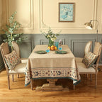 patdrea Designer French Linen Tablecloth for Rectangle Table,Beige Anti-Wrinkle Durable Floral Farmhouse Table Cloth,Decor Covers for Kitchen Dining,Tea Party,Christmas,Thanksgiving,63"x87"-Fram