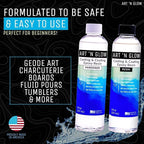 Art 'N Glow Epoxy Resin 32 oz Kit - Crystal Clear, UV Resistant, Self Leveling, Food Safe for Table Top, Arts & Crafts, Wood, Casting, Jewelry Making, Use with Mica Powder, Silicone Molds, Alcohol Ink