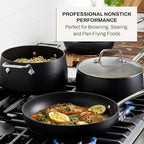 All-Clad HA1 Hard Anodized Nonstick Cookware Set 13 Piece Induction Oven Broiler Safe 500F, Lid Safe 350F Pots and Pans Black